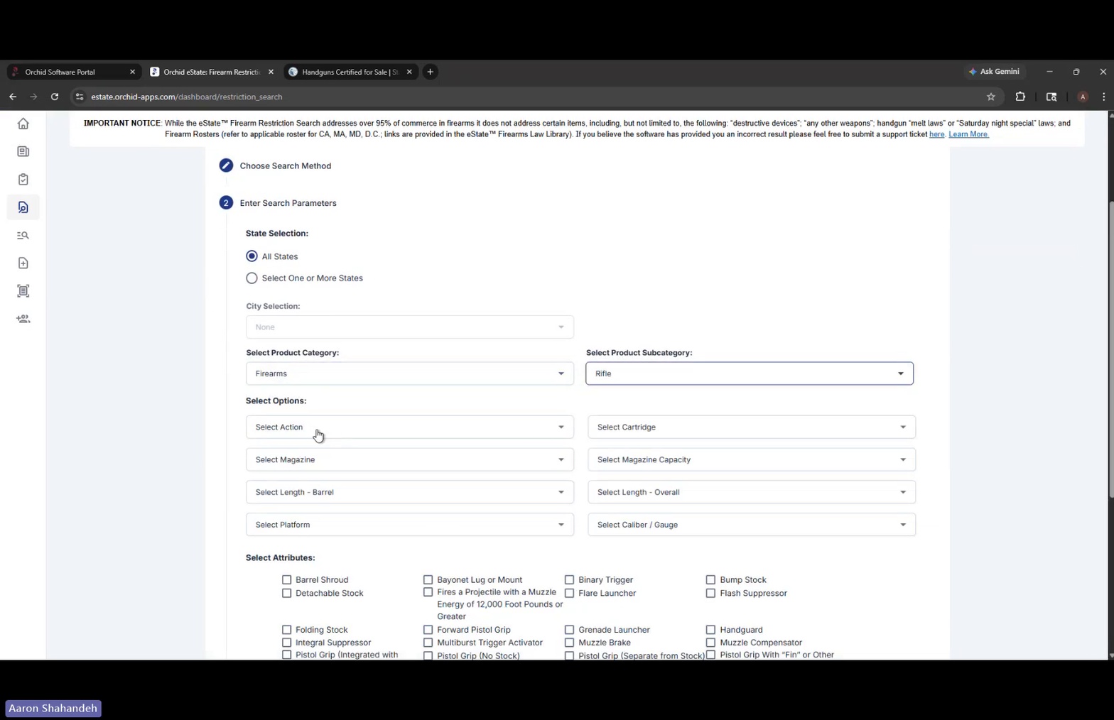 Choose Search Method step